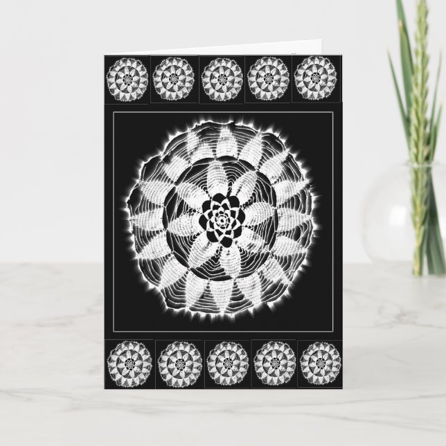 White on black mandala card (Front)