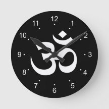 White on Black Om Symbol