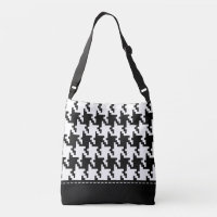 White On Black Pied De Poule Seamless Pattern