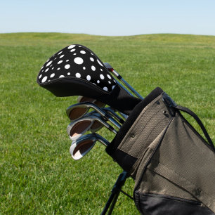 White on Black Polka Dot Pattern Golf Head Cover