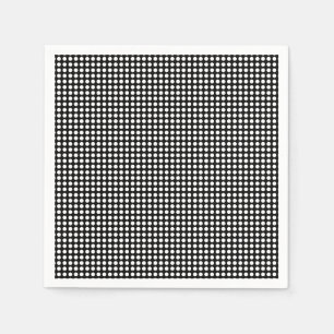 White on Black Small Horizontal Polka Dots Paper Napkin