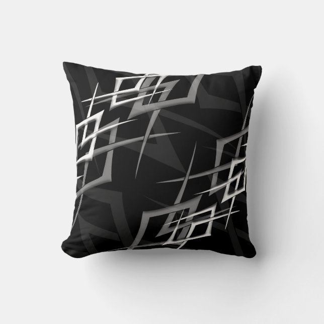 White on Black "Thorn" Pillow (Front)