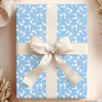 White On Blue Baby Feet Footprints Baby Shower
