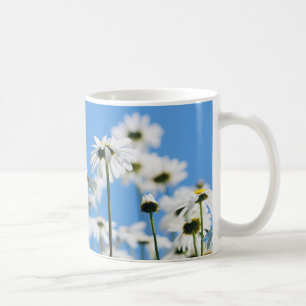 White on blue coffee mug