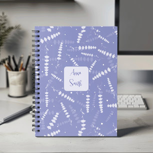 White on Blue Lavender Flowers_Floral Pattern Planner
