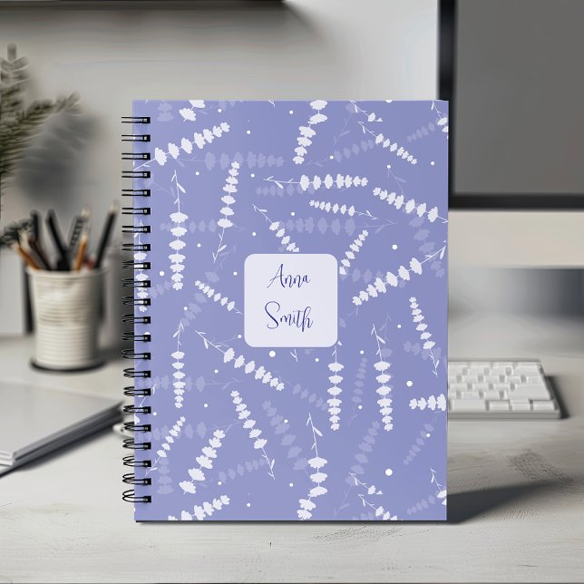 White on Blue Lavender Flowers_Floral Pattern  Planner (Creator Uploaded)