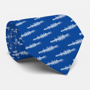 White on Blue Rowing Rowers Crew Team Water Sports Tie