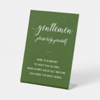 White On Green Men's Bathroom Basket Wedding