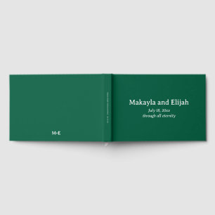 White on Green Minimalist Wedding Guest Book