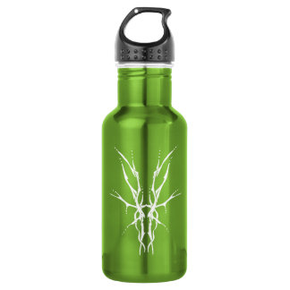 White on Green Tribal Deer Skull Hunting Design 532 Ml Water Bottle