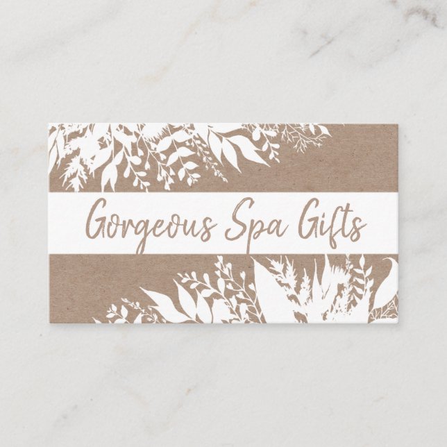 White On Kraft Handmade Bath Soak Body Butter Soap Business Card (Front)