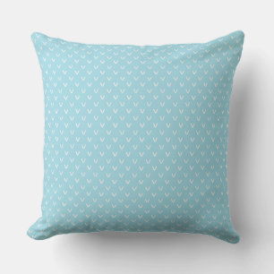 White on Pale Blue Faux Knitting Stitch Pattern Cushion