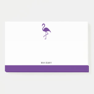 White on Purple Flamingo & Border with Name Post-it Notes