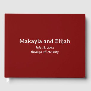 White on Red Minimalist Wedding Guest Book