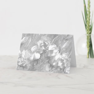 White on White Floral Fabric, Blank Inside Card