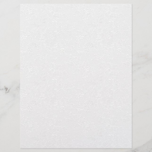 White on White Lace Arts & Craft Scrapbook Paper (Front)