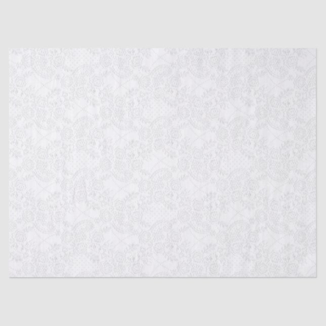 White on White Lace Embossed Look Tissue Paper (Front)
