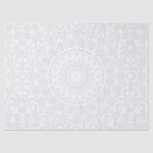 White on White Mandala Kaleidoscope Medallion Tissue Paper