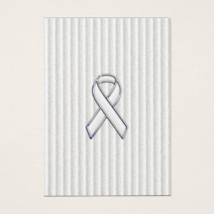White on White Ribbon Awareness Stripes