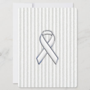 White on White Ribbon Awareness Stripes