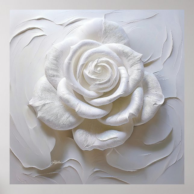 White On White - Sculpted Rose Poster (Front)