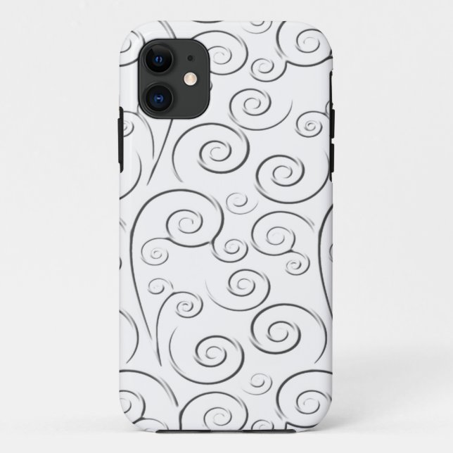 White on white swirls Case-Mate iPhone case (Back)