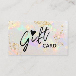 white opal gift certificate card