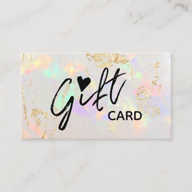 white opal gift certificate card (Front)