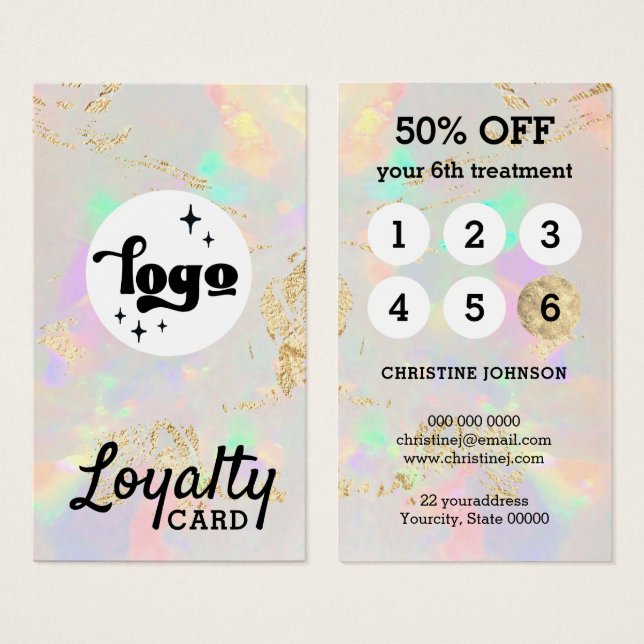 white opal loyalty card (Front & Back)