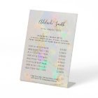white opal price list Pedestal Sign