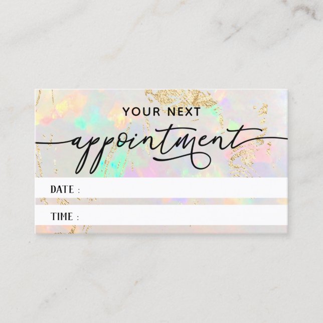 white opal texture appointment card (Front)