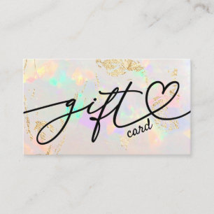 white opal texture gift certificate card