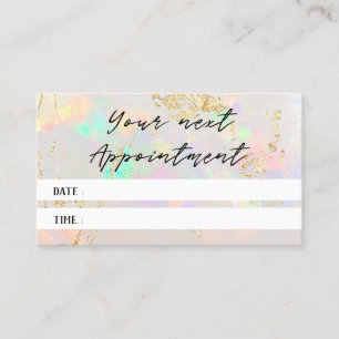 white opal texture photo appointment card