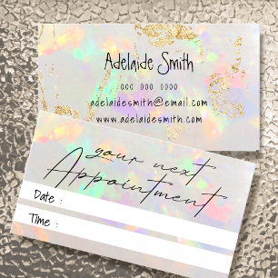 white opal texture photo appointment card