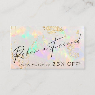 white opal texture referral card
