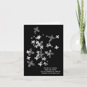 white opaque flower sympathy thank you card
