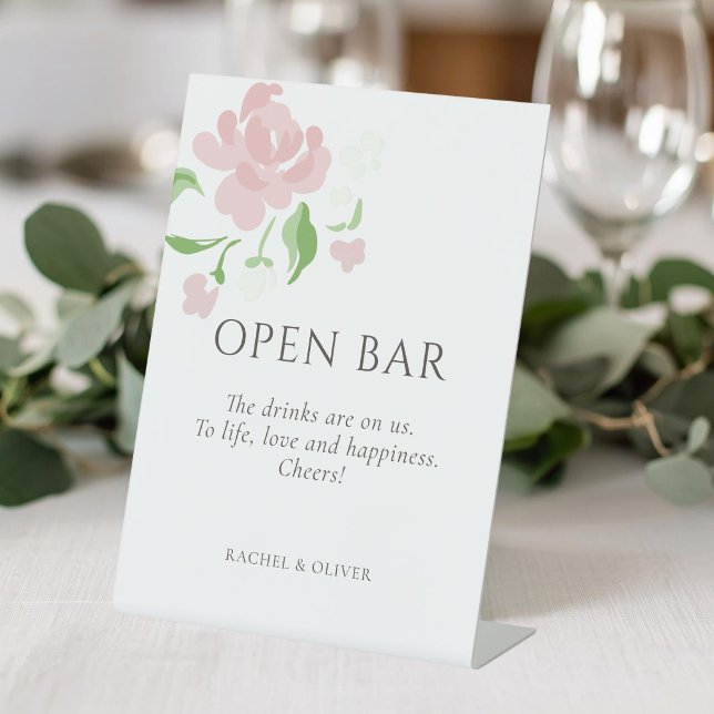 White | Open Bar Wedding Table Top  Pedestal Sig Sign (Creator Uploaded)