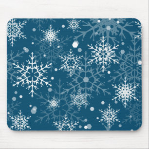 White openwork snowflakes mouse mat