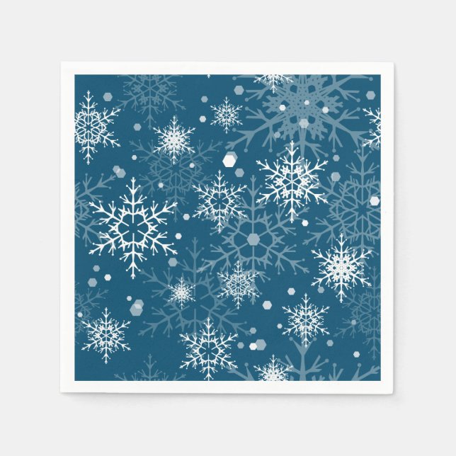 White openwork snowflakes  napkin (Front)