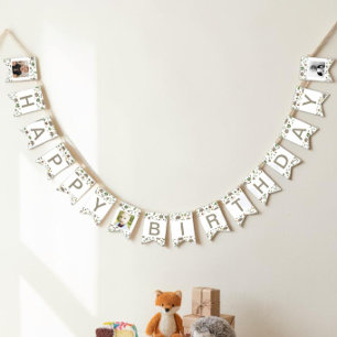 White Opossum Light Cottagecore Woodland Party Bunting