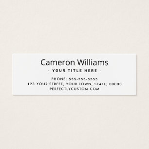 White or any colour custom logo Mini Business Card