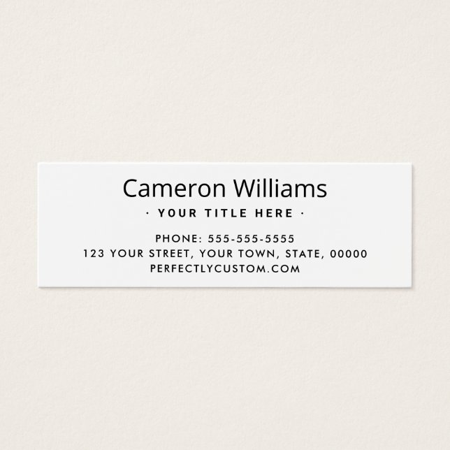 White or any colour custom logo Mini Business Card (Front)