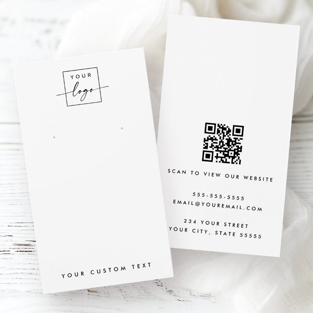 White or any colour logo QR earring display card (White or any color logo QR earring display card)