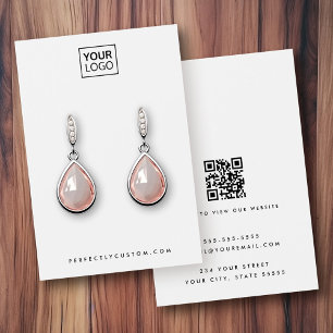 White or any colour logo QR earring display card