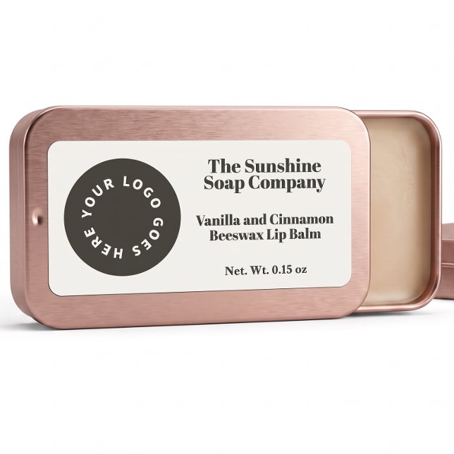 White or Clear Lip Balm Slide Top Label with Logo (Creator Uploaded)