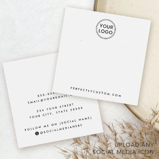 White or custom colour logo earring display card