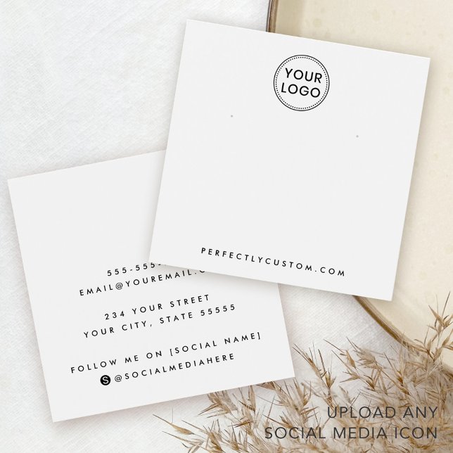 White or custom colour logo earring display card (White or custom color logo earring display card)