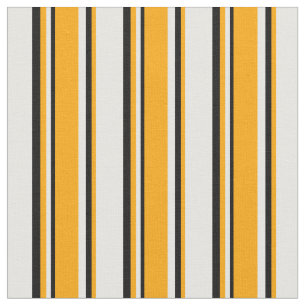 White, Orange & Black Coloured Pattern Fabric