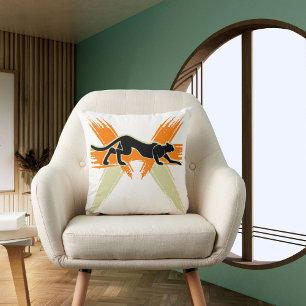 White Orange Black Cute Animal Cat Colourful Moder Cushion
