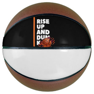 White Orange Bold Rise Up And Dunk Basketball